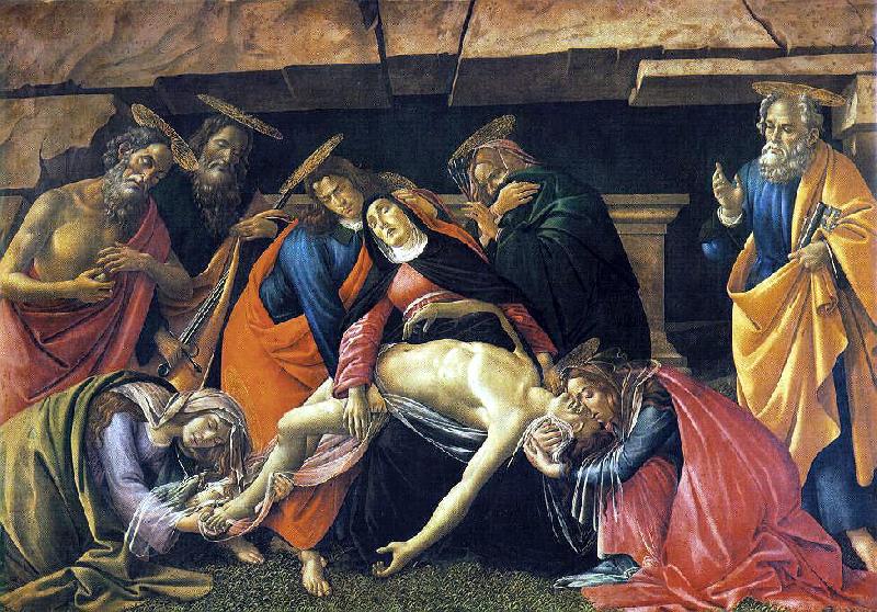BOTTICELLI, Sandro Lamentation over the Dead Body of Christ dfhg Norge oil painting art